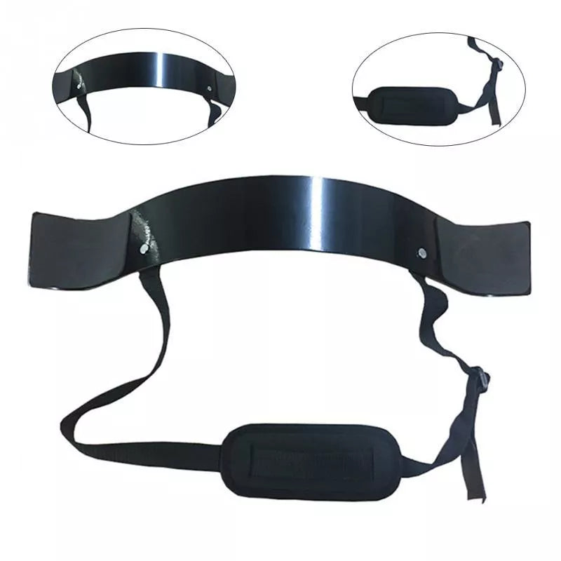 Aluminum alloy biceps training board with adjustable straps and sponge pads