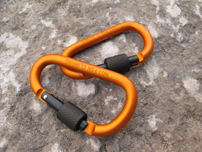 Durable aluminum alloy carabiner in multiple colors for gear organization