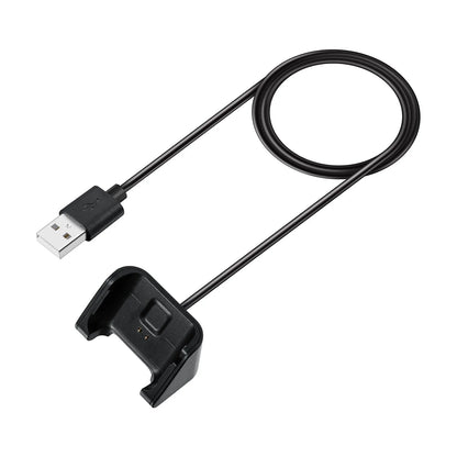 Black plastic charging cable for Youth Edition Running Smart Watch, single replacement lead