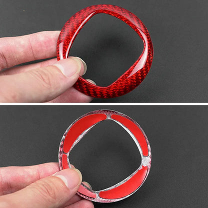 Real dry carbon fibre steering wheel decorative cover in black and red colour options.