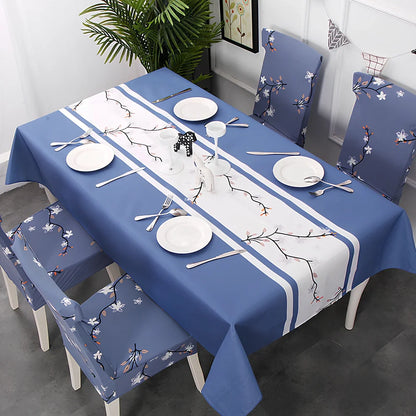 European tablecloth with Nordic pattern in 90% polyester linen blend measuring 120x160cm