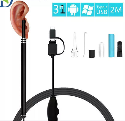 HD visual ear cleaning endoscope with USB and Android compatibility