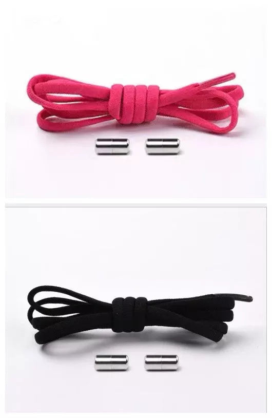Lazy Laces shoe laces with metal buckles in various colors for a secure fit