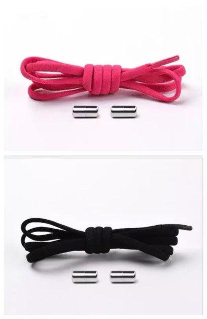 Lazy Laces shoe laces with metal buckles in various colors for a secure fit