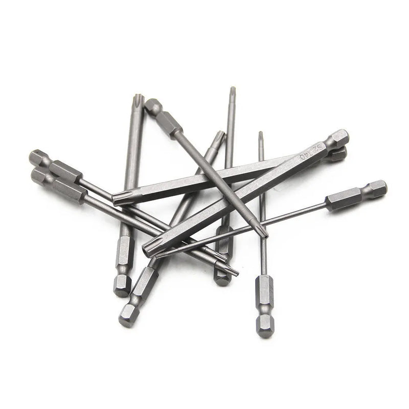 Screwdriver set with hexagon handle and screwdriver bits, available in 50mm, 75mm, and 100mm lengths, featuring a 12-piece or 11-piece set of alloy screwdrivers with plum blossom hollow specification for Type 0 fasteners and precision maintenance tasks.