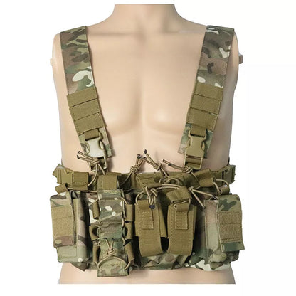 D3 Tactical Vest in camouflage pattern with UV protection and wear-resistant polyester fabric