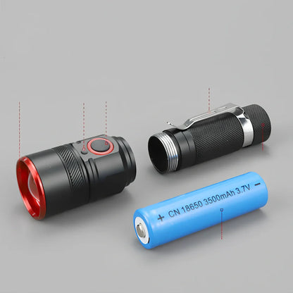 LED torch with dimming switch and constant voltage technology for reliable illumination