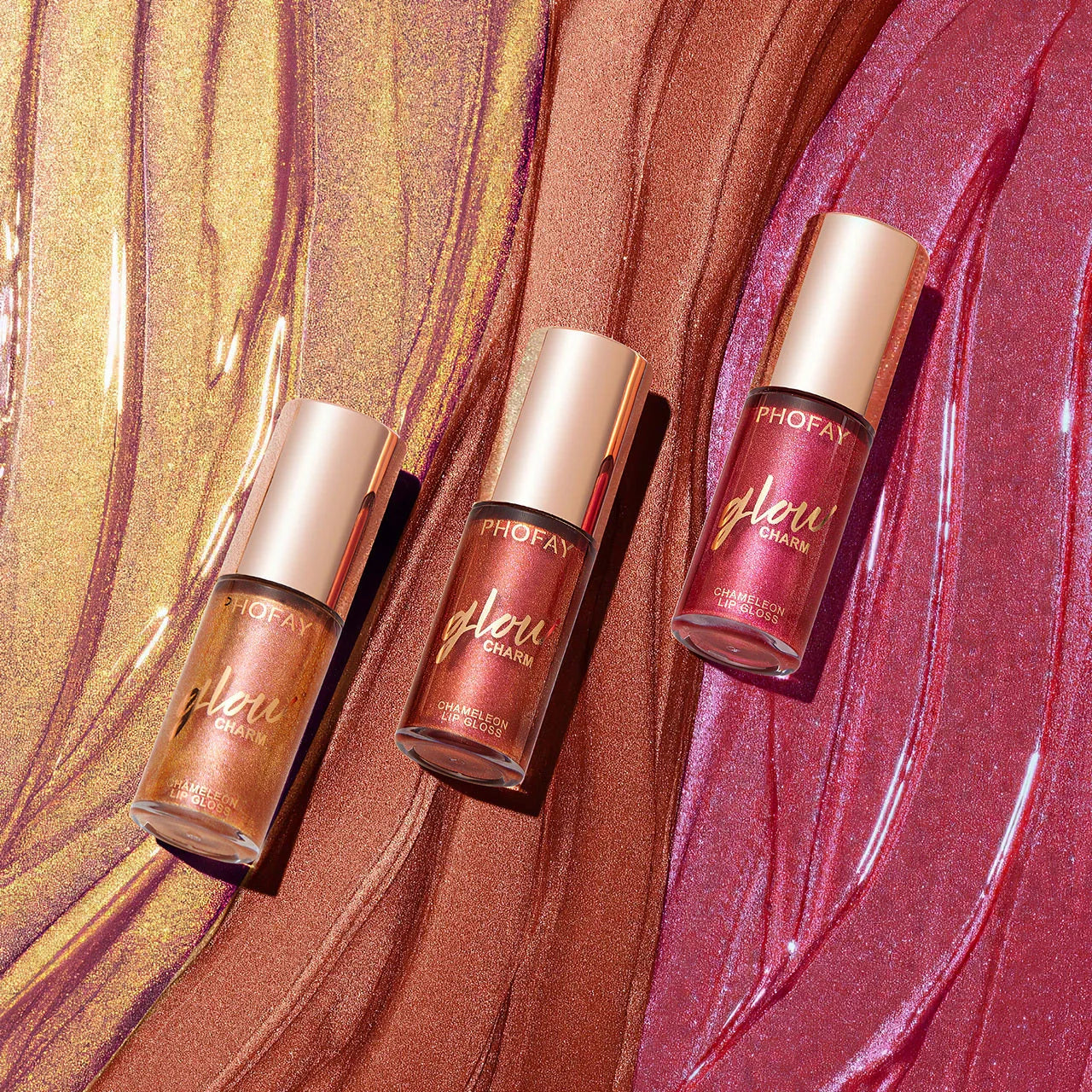 PHOFAY Shimmer Lip Gloss with moisturizing benefits and sparkling finish