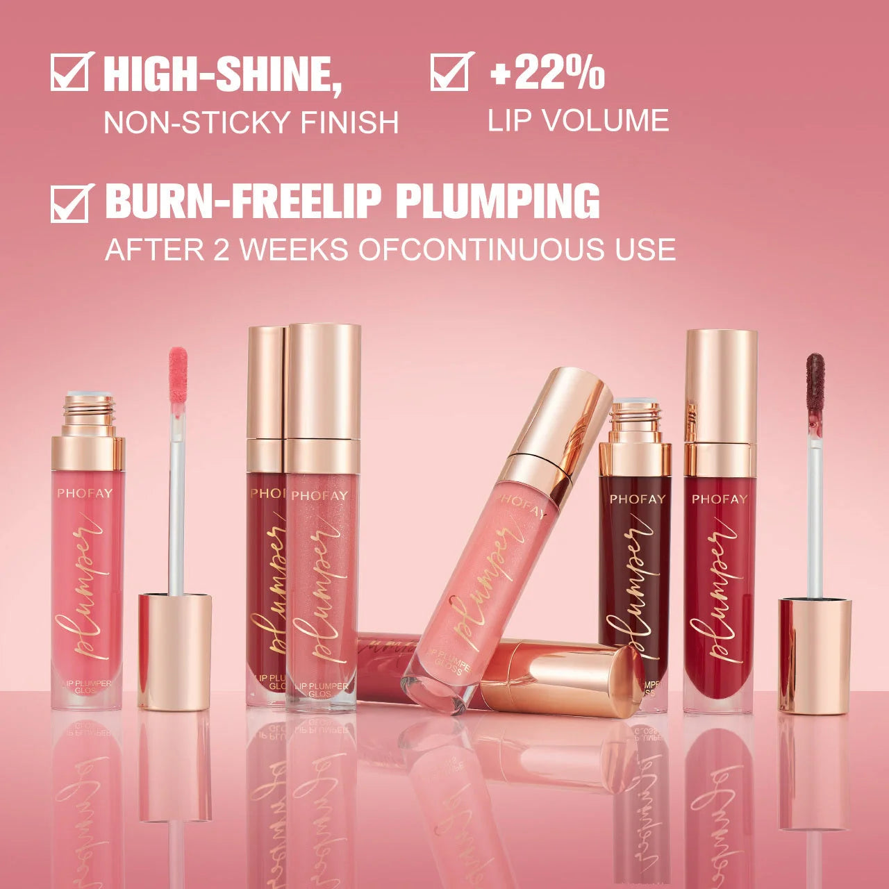 PHOFAY Shiny Lip Plumper Gloss for fuller, glossy lips