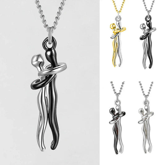 Stylish unisex love necklace with brass pendant in various color options, including rose gold, white black, black gold, and more.