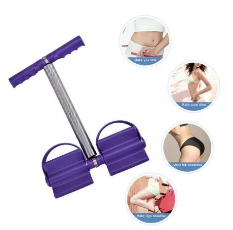 Spring pedal puller in purple, compact fitness equipment for muscle training