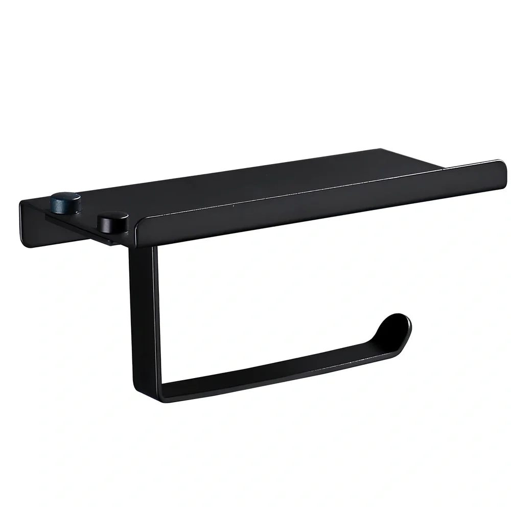 304 stainless steel bathroom organiser with phone holder, towel rack and toilet paper holder