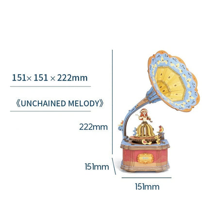 DIY 3D Kitty Ballet Wooden Puzzle with Moveable Music Box