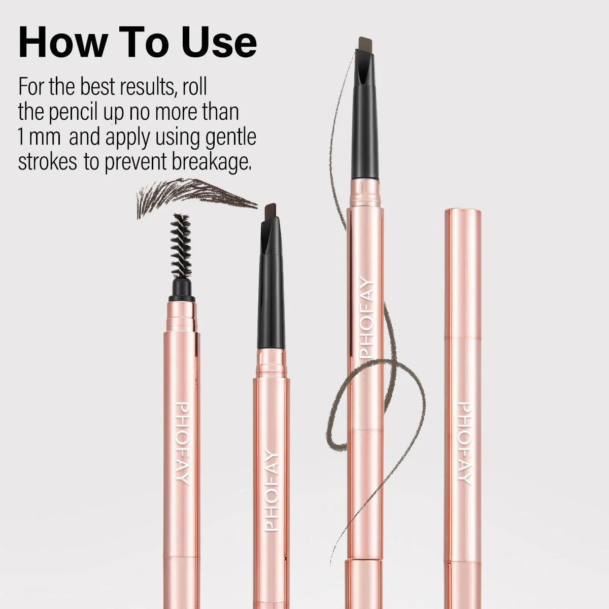 PHOFAY Waterproof Eyebrow Pencil for natural-looking, smudge-proof brows