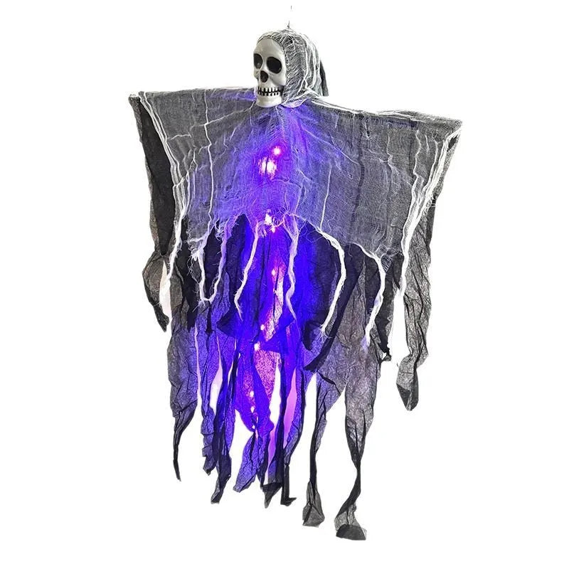 85cm Halloween hanging ghost skull skeleton prop in colour, purple, red, or warm colour for indoor outdoor yard party decoration