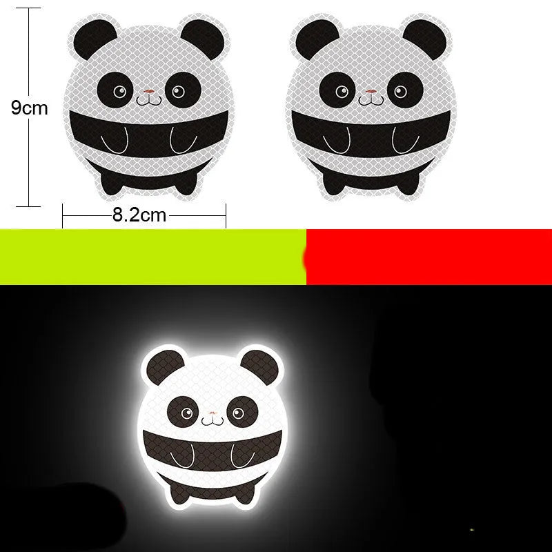 Reflective warning signs for automobiles and motorcycles with diamond film, 9cm by 5cm, in styles like Bucktooth melon seeds