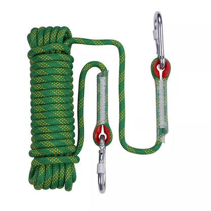 10M outdoor climbing rope with high-strength silk core, available in multiple colors