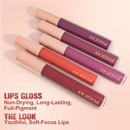 PHOFAY Non-Sticky Lip Gloss in various shades for hydrated, shiny lips