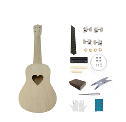 Hand-painted cherry blossom ukulele for beginners, 21 inches, basswood construction