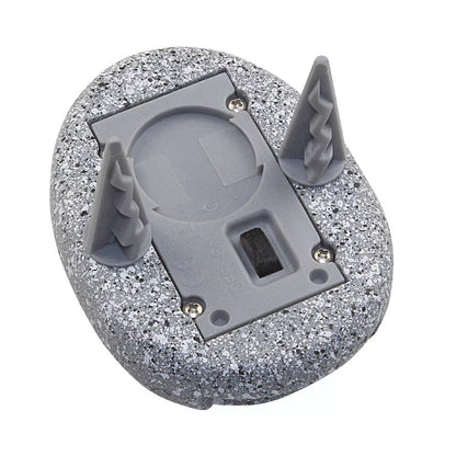 Solar-powered cobble stone lamp for outdoor garden lighting