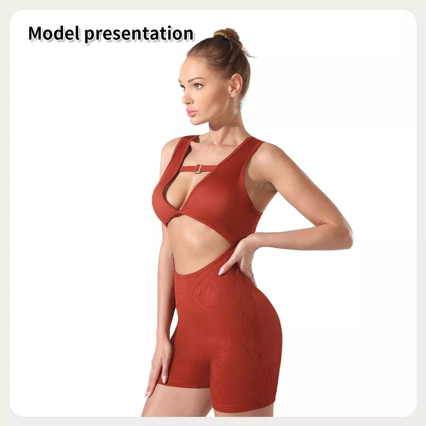 Black and Red Brown Bodysuit with Snap Closure for a sleek silhouette