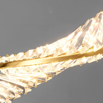 Italian crystal chandelier with LED lighting in three diameter sizes and adjustable height for dining tables