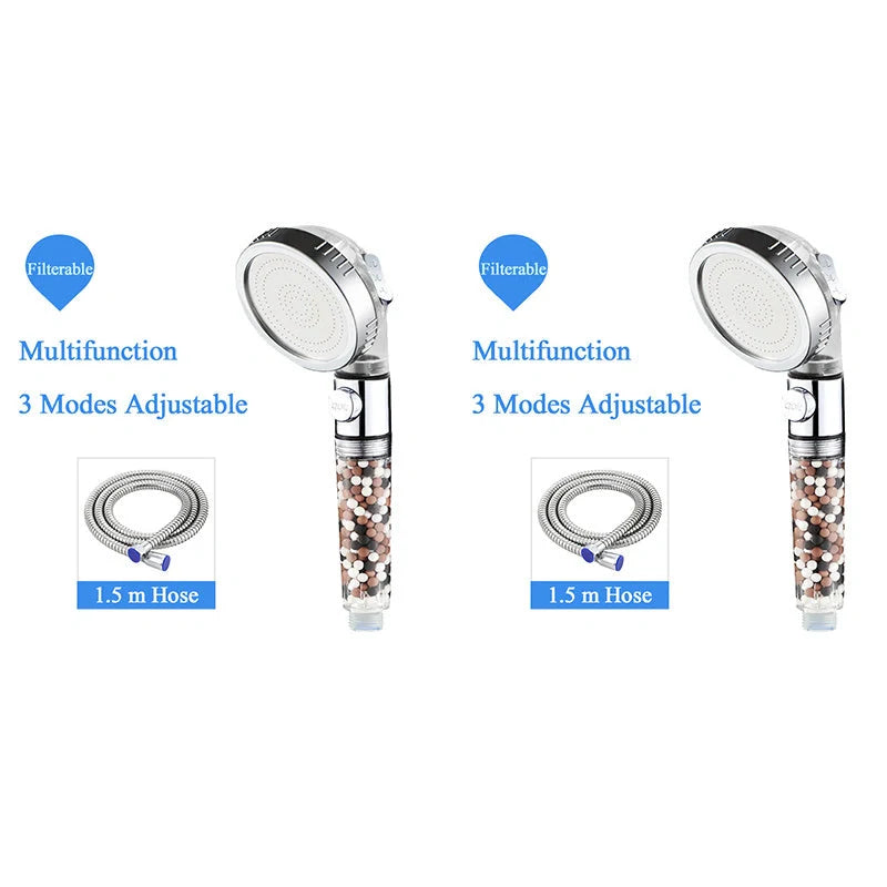Household Negative Ion Pressurized Shower Head with adjustable modes and water-saving feature