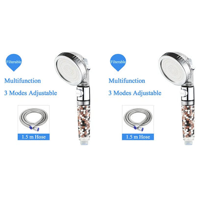 Household Negative Ion Pressurized Shower Head with adjustable modes and water-saving feature