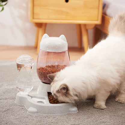 Automatic 2-in-1 Pet Feeder and Waterer with Gravity-Powered Design, Removable Lid, and Durable Non-Slip Base