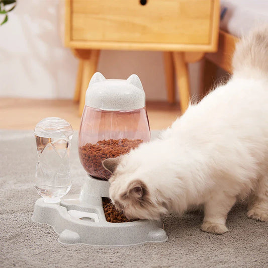 Automatic 2-in-1 Pet Feeder and Waterer with Gravity-Powered Design, Removable Lid, and Durable Non-Slip Base