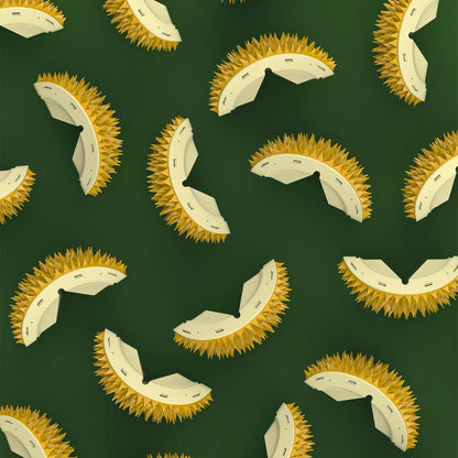 Durian shape wall cat brush and self groomer in green or yellow, 130g, with rotating catnip ball