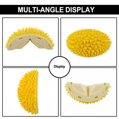 Durian shape wall cat brush and self groomer in green or yellow, 130g, with rotating catnip ball