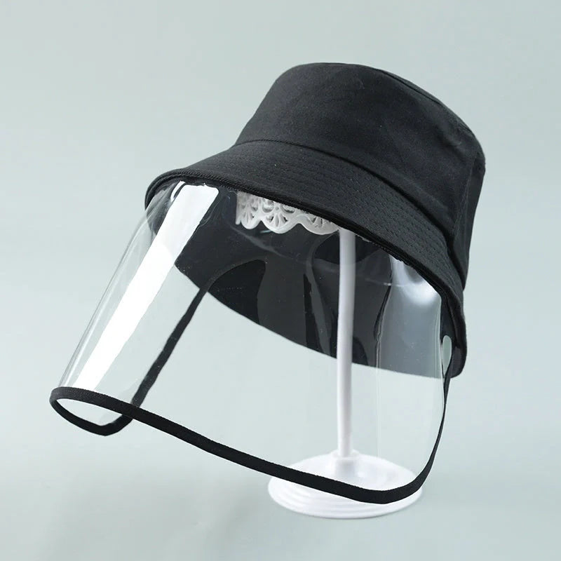 Kids Anti-spitting Protective Hat with transparent PVC shield for clear visibility and protection