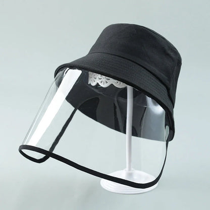 Kids Anti-spitting Protective Hat with transparent PVC shield for clear visibility and protection