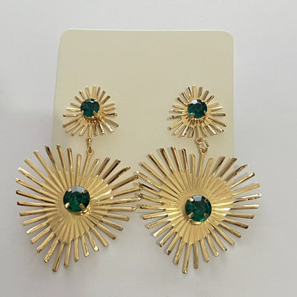 Bohemian Sunflower Heart-shaped Rhinestone Earrings for Women - Valentine's Day Gift