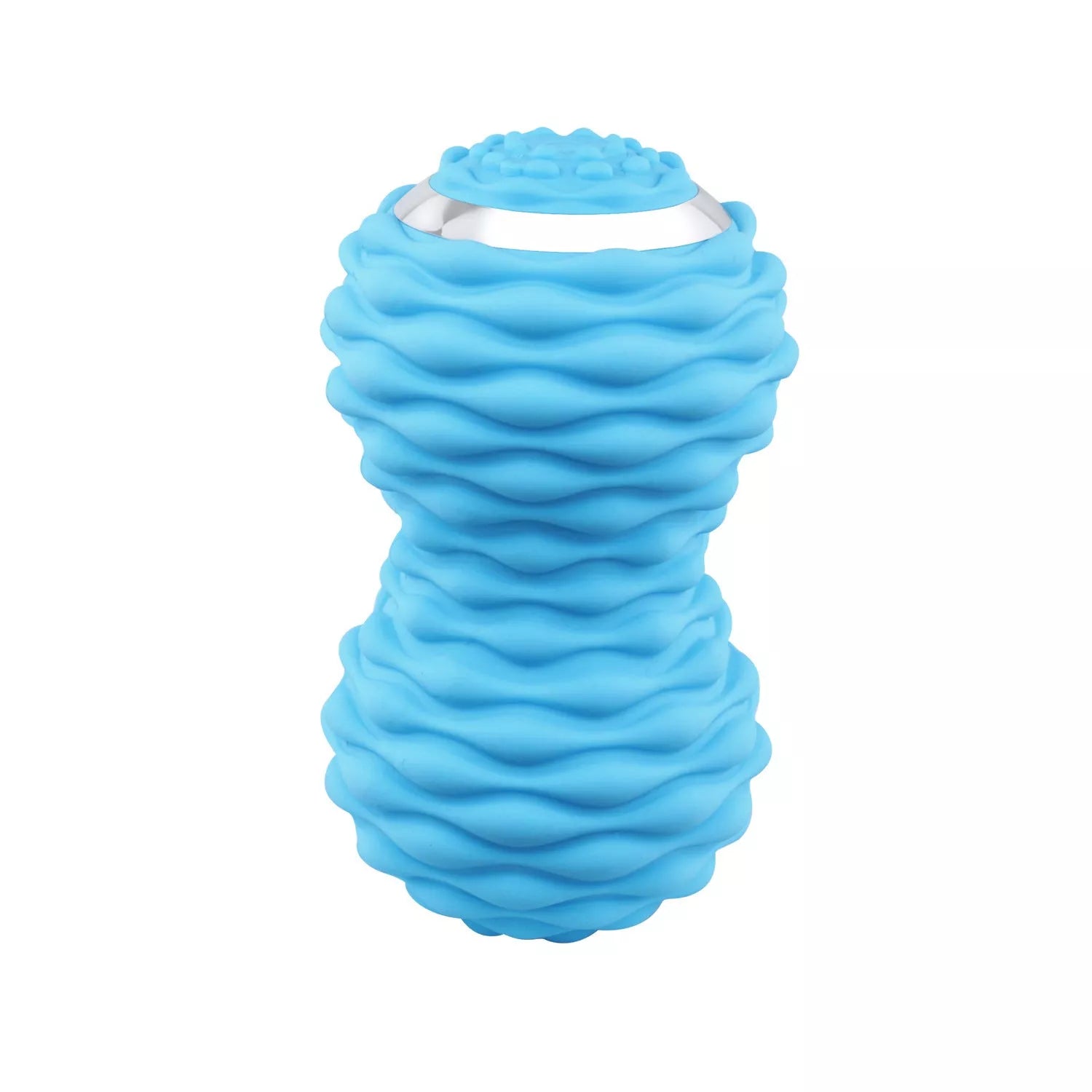 Electric peanut fascia massage ball in black, sky blue, or rose red for deep tissue relief