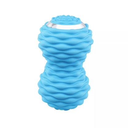 Electric peanut fascia massage ball in black, sky blue, or rose red for deep tissue relief