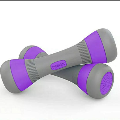 Adjustable dumbbell set in purple, pink, blue, and kettle bell colors for versatile workouts