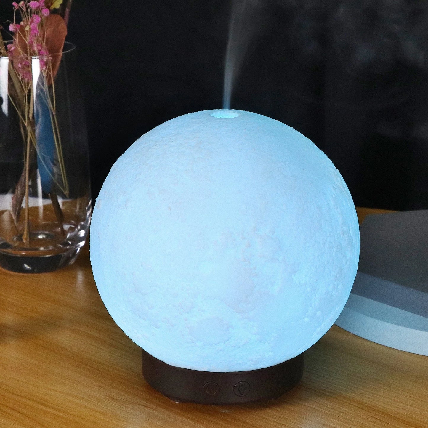 Elegant Ultrasonic Humidifier and Aroma Diffuser with wood grain and color options