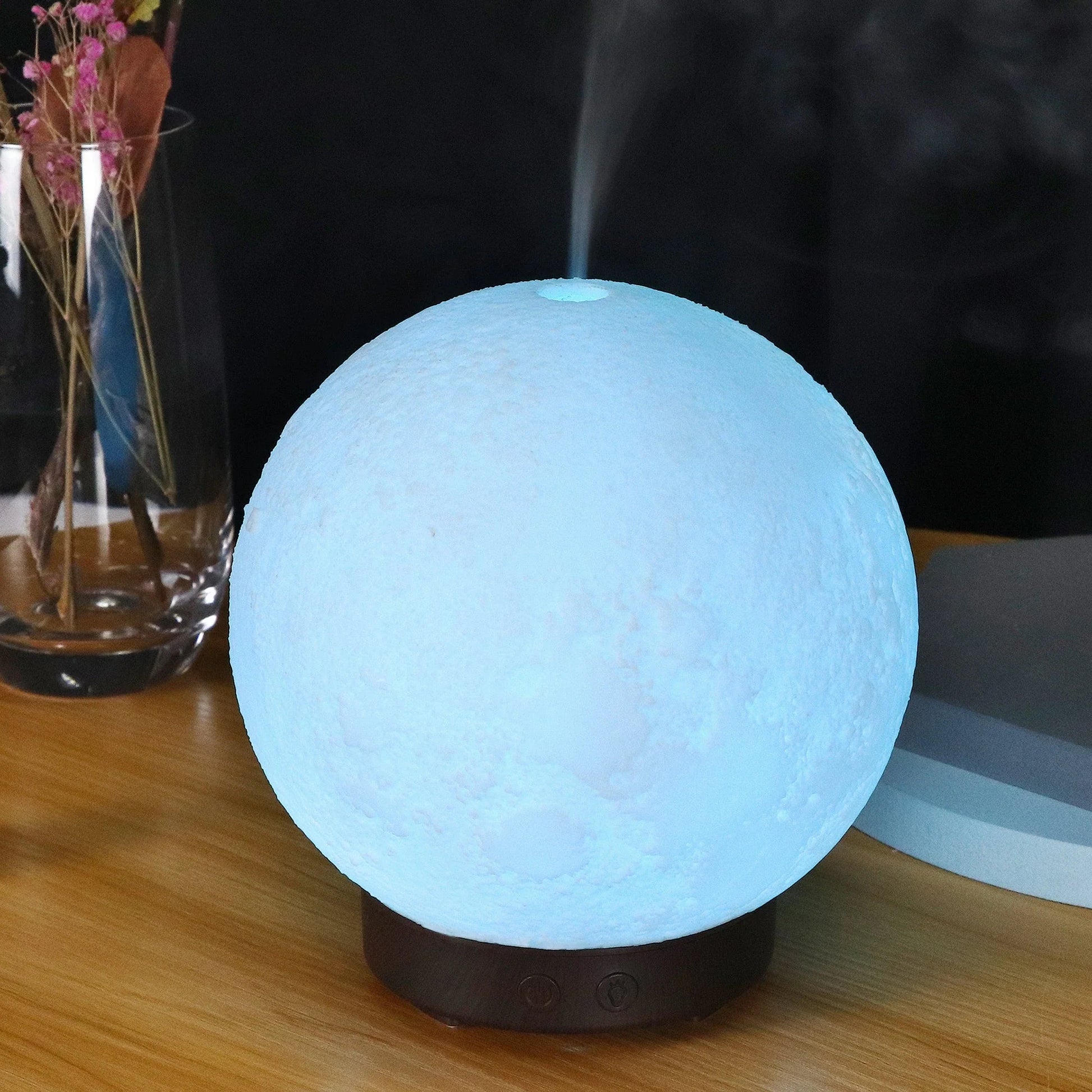 Elegant Ultrasonic Humidifier and Aroma Diffuser with wood grain and color options