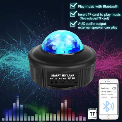 Mesmerizing Bluetooth Music Starry Sky Projector with captivating celestial light show and wireless audio streaming capabilities