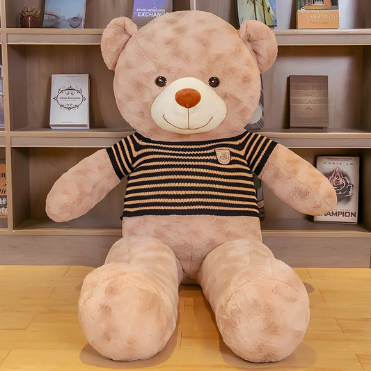 Big hugging teddy bear rag plush doll with rose velvet fabric in multiple size options from 0.8m to 2.6m