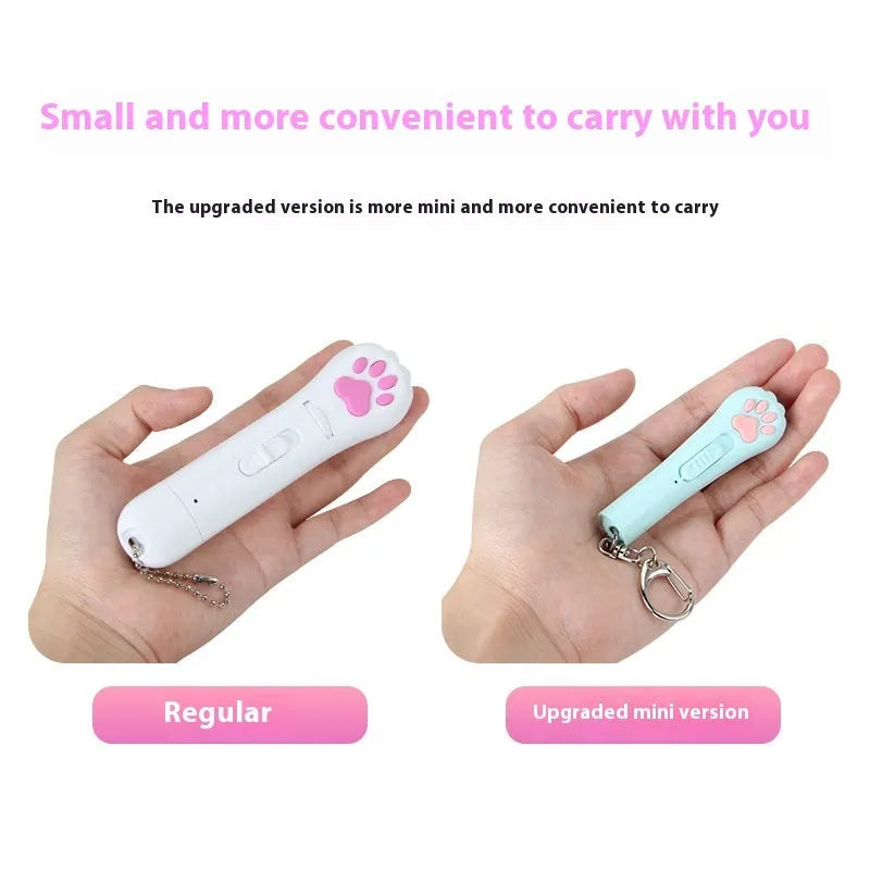 Infrared rechargeable pet laser toy projecting cat footprints pattern in blue colour