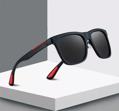 Men's photochromic square sunglasses with UV400 protection and resin lenses