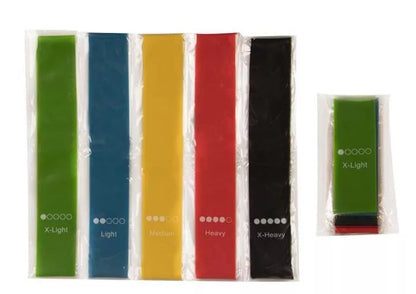 Natural latex resistance bands for yoga and fitness in various colors and resistance levels