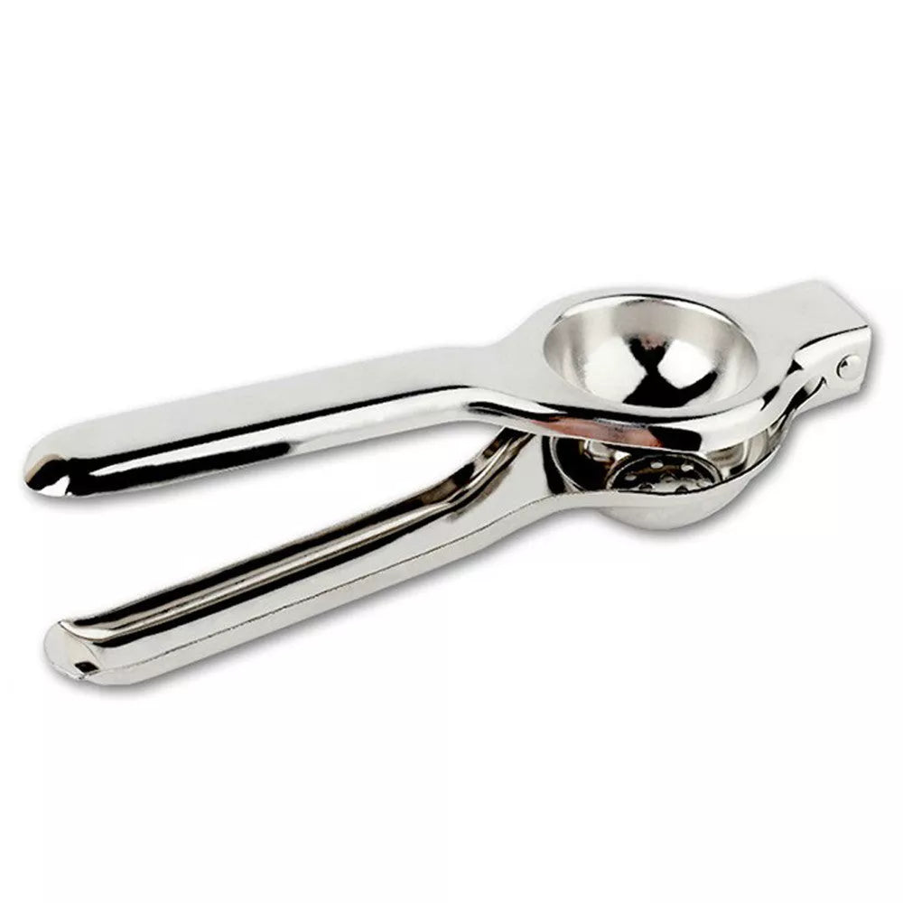 Stainless steel manual juicer for lemons and limes with seed-free design
