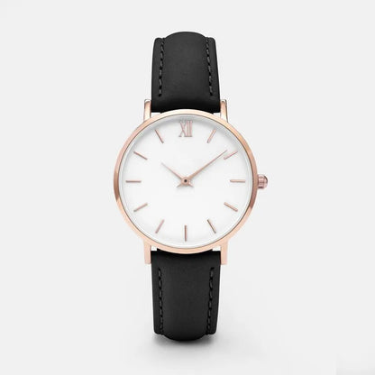 Women's square quartz watch with alloy case and PU leather strap in multiple colour options