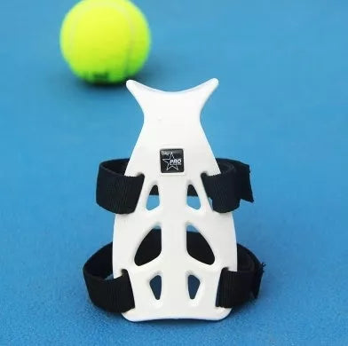 White Tennis Toss Trainer for improving serve accuracy, approximately 12cm in size