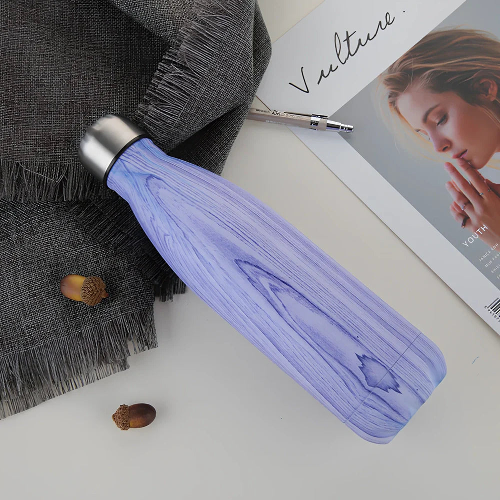 Stainless steel thermal water bottle with 500ml capacity and vacuum insulation technology