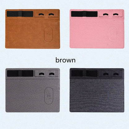 320x260mm wireless charging mouse pad with phone holder in black, brown, grey or pink